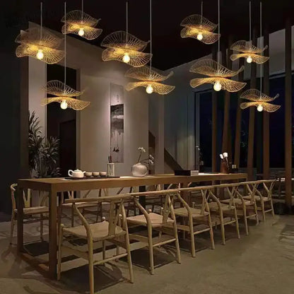 Bamboo Woven Chandeliers - Natural Rattan Elegance for Your Kitchen and Living Room