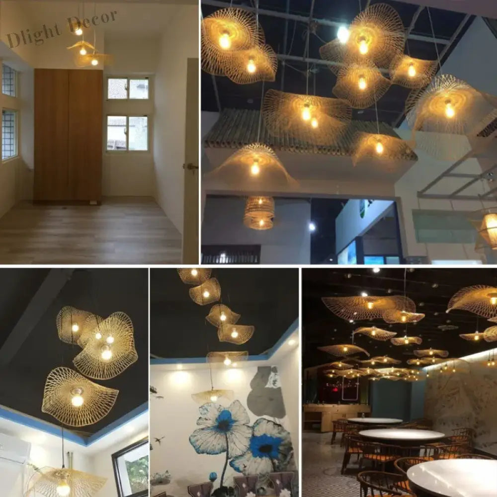 Bamboo Woven Chandeliers - Natural Rattan Elegance for Your Kitchen and Living Room