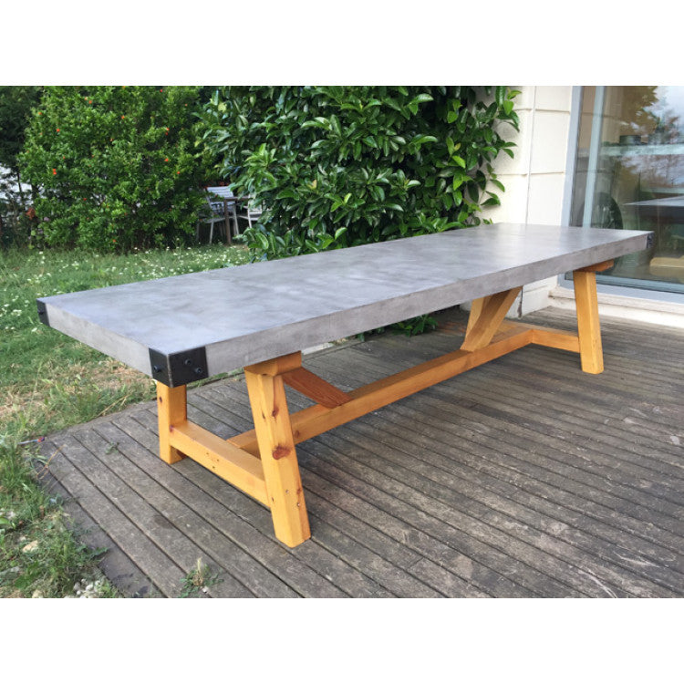 Barocco Valhalla Design Lightweight Concrete Rectangular Dining Table - (W)39" (L)110" (H)29.5"