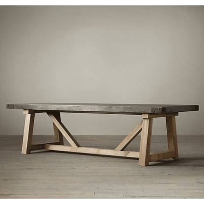 Barocco Valhalla Design Lightweight Concrete Rectangular Dining Table - (W)39" (L)118" (H)29.5"