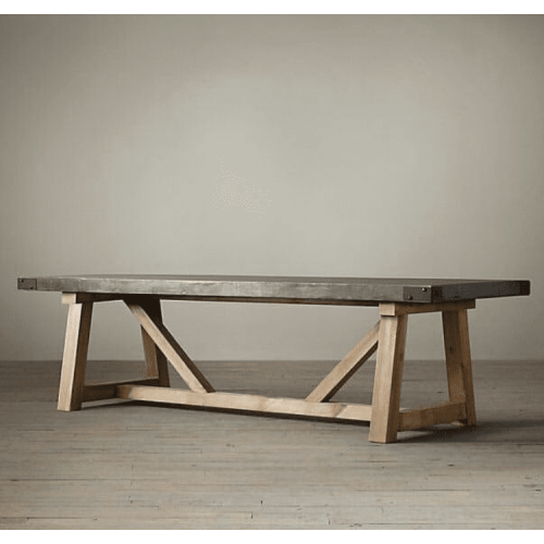 Barocco Valhalla Design Lightweight Concrete Rectangular Dining Table - (W)39" (L)86.5" (H)29.5"