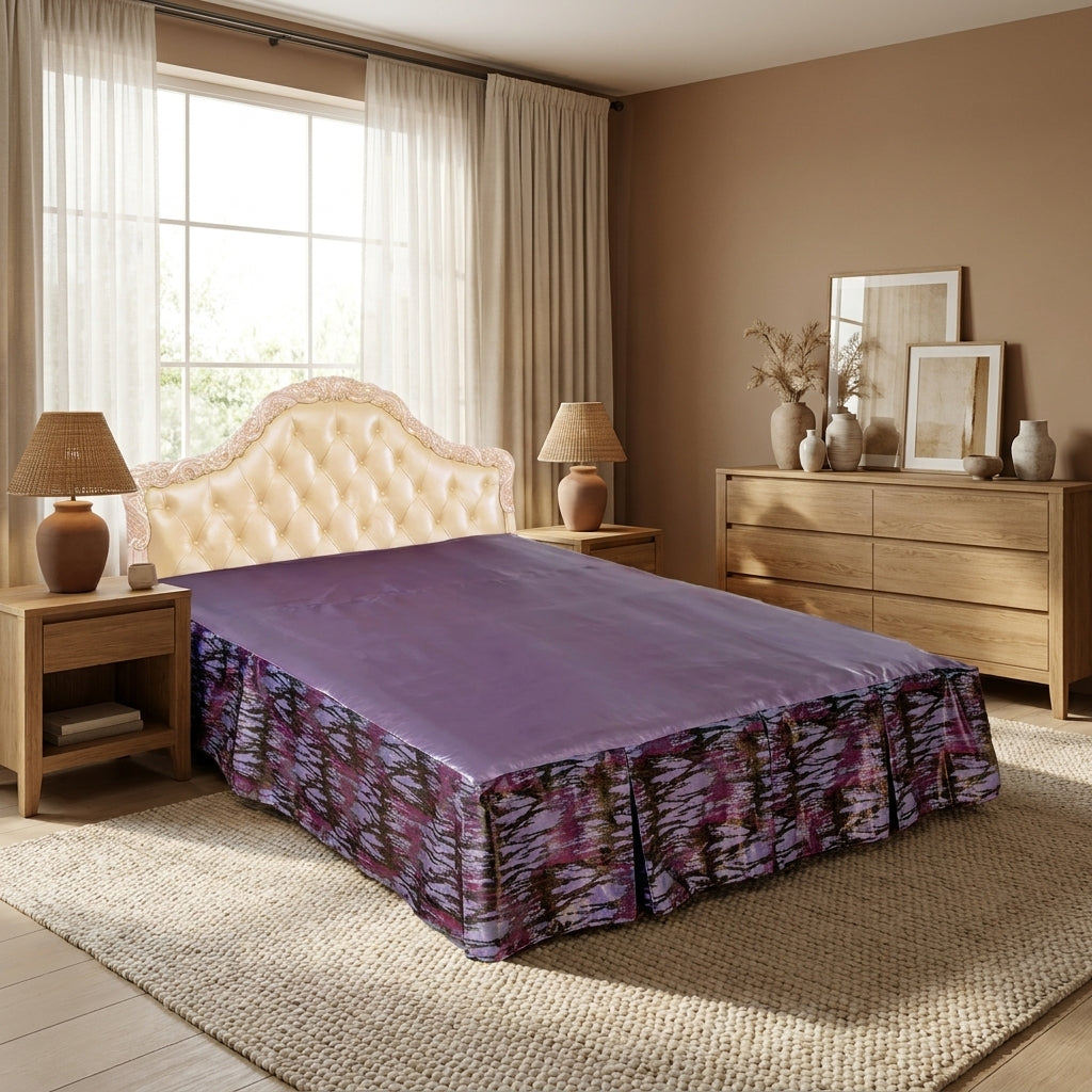 Polyester Satin Tailored Bed Skirt with 14-inch Drop