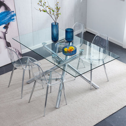 Modern Minimalist Transparent Dining Chair - 6-Piece Set