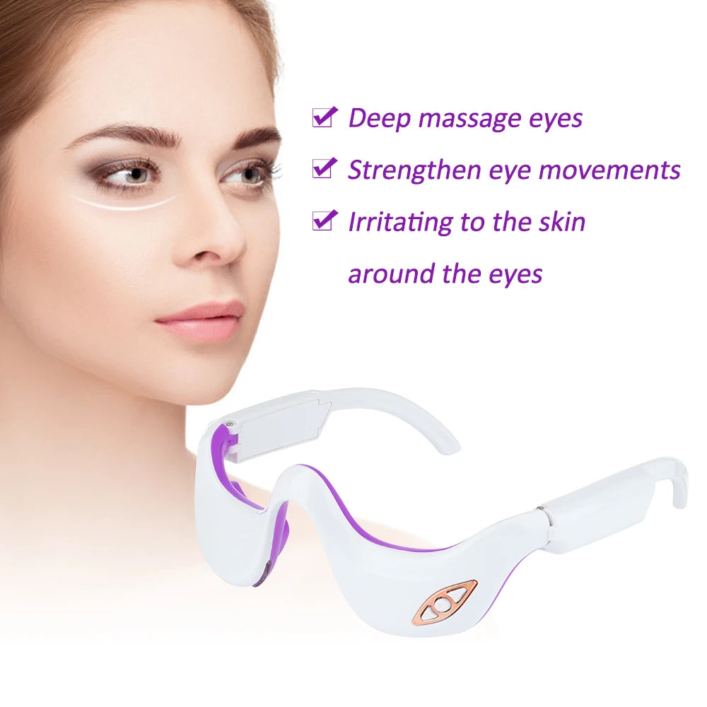 3D Hot Compress Eye Massager | Vibration Skincare Beauty Device for Dark Circles & Eye Bags | Portable Eye Health Instrument