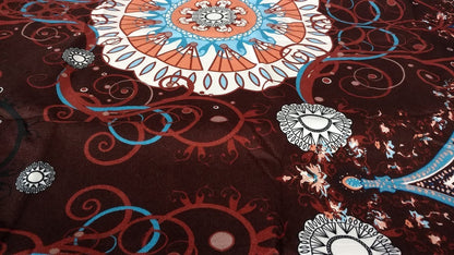 Tache Burgundy Palace Paisley Medallion Bed Sheet Set (2810FITFLT)