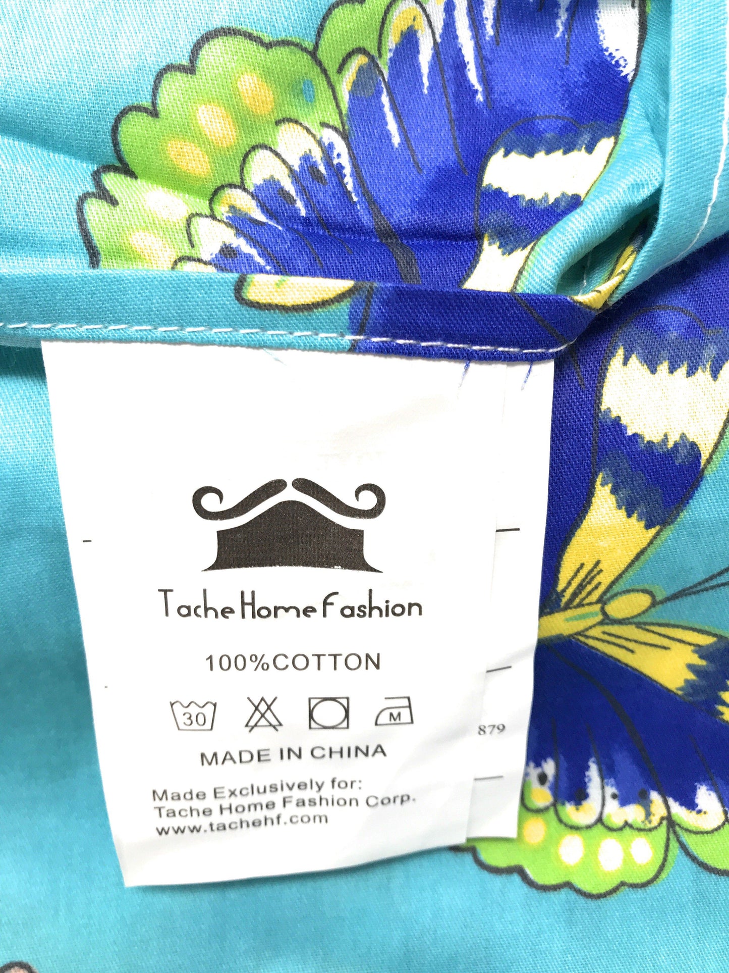 Tache Cotton Butterfly Wonderland Aqua Floral Flat Sheet (2142FLT)