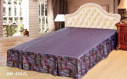 Tache Abstract Mixed Purple Satin Tailored Platform 14" Bed Skirt Dust Ruffle (BSK-4362L)