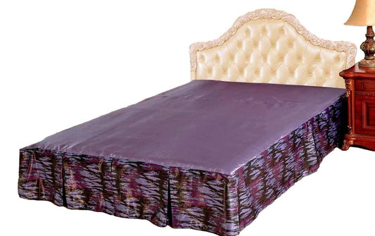 Tache Abstract Mixed Purple Satin Tailored Platform 14" Bed Skirt Dust Ruffle (BSK-4362L)