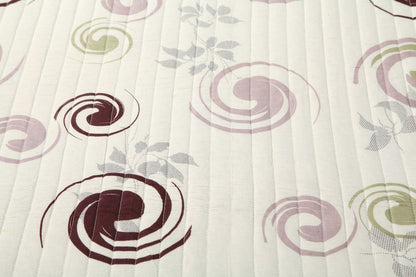 Tache Summer Storm Geometric Swirl Ivory White Scalloped Cotton Quilt Set (DSW019)
