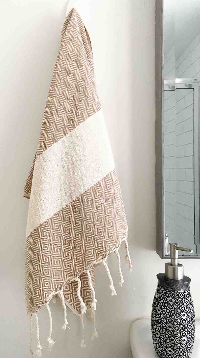 Diamond Weave Cotton Hand Towel, Oversized 16 x 36 Inch Kitchen Towel – view 6
