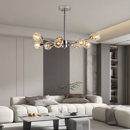 28" Modern Crystal Chandelier with 9 Lights - Chrome