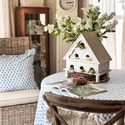 Distressed White Wood Functional Bird House | Outdoor Rated