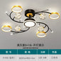 Black Ceiling Chandeliers - Modern Living Room and Hall Ceiling Light Fixture with Romantic Starry Gold Creative Ceiling Lamp for the Bedroom