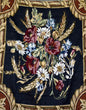 Tache Floral Wheat Bouquet Harvest Tapestry Throw with Fringe (1358)