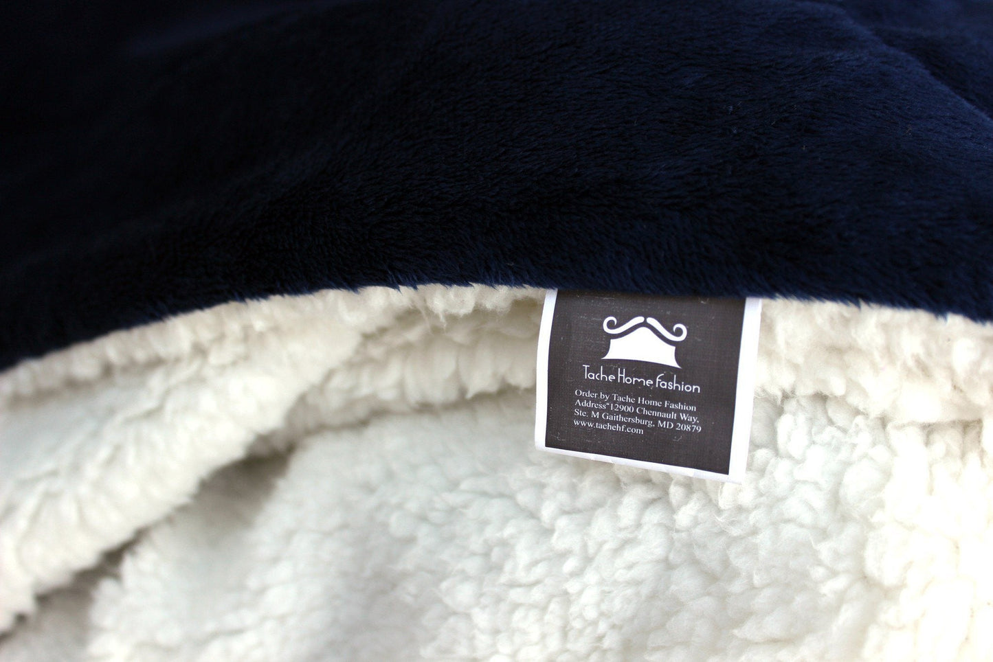 Tache Dark Navy Blue Sherpa Winter Night Micro Fleece Throw Blanket (SMF5060BL)