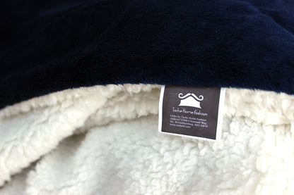 Tache Dark Navy Blue Sherpa Winter Night Micro Fleece Throw Blanket (SMF5060BL)