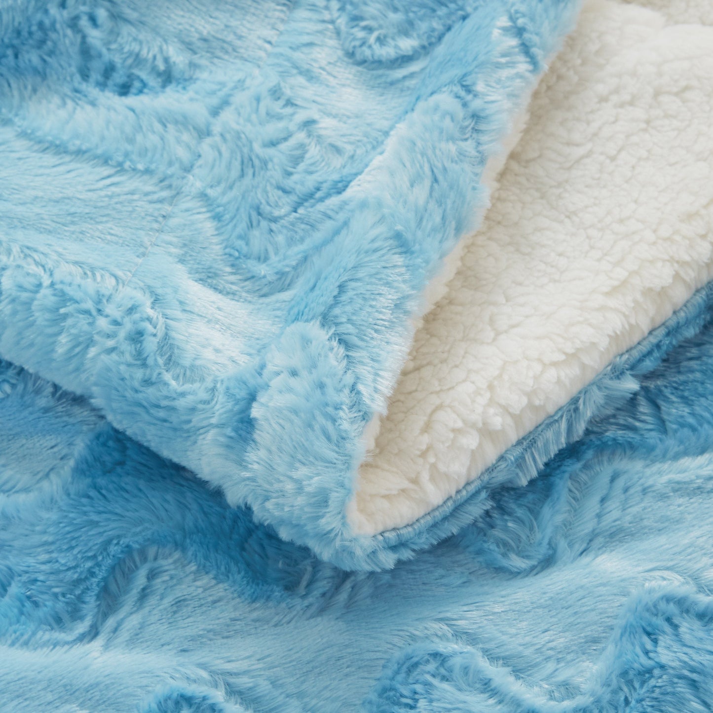 Tache Faux Fur Blue Sky Soft Throw Blanket (#8)