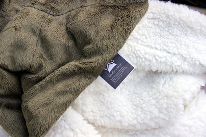 Tache Super Soft Evergreen Micro Fleece Green Sherpa Throw Blanket