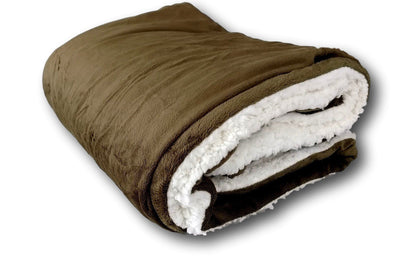 Tache Super Soft Evergreen Micro Fleece Green Sherpa Throw Blanket