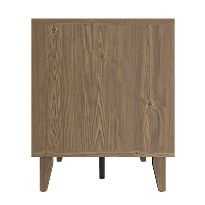 Modern 60 Inch TV Stand with Storage & Cable Management - Walnut