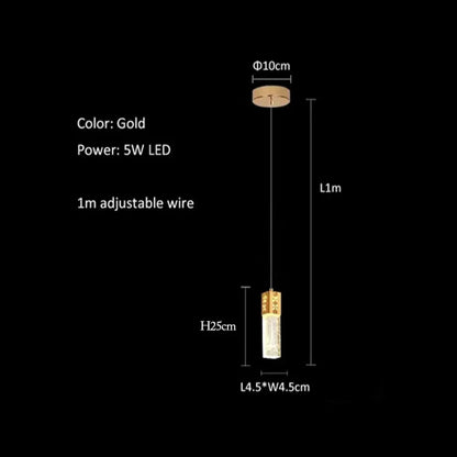 Bubble Crystal LED Pendant Lights and Wall Lamps - Modern Indoor Decor Lighting for Living, Dining, Bedroom, Aisle, and Corridor in Gold or Silver