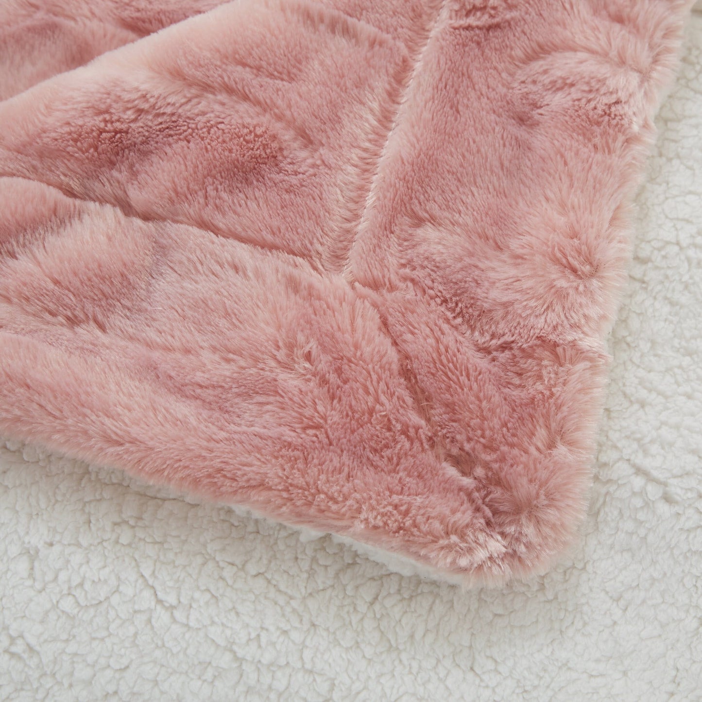 Tache Faux Fur Dusty Rose Gold Pink Throw Blanket (#7)
