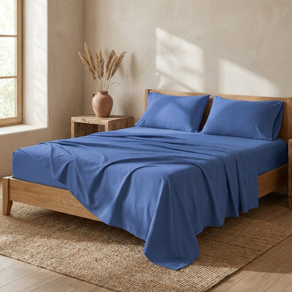 Microfiber Bed Sheet Set in Light Ocean Blue