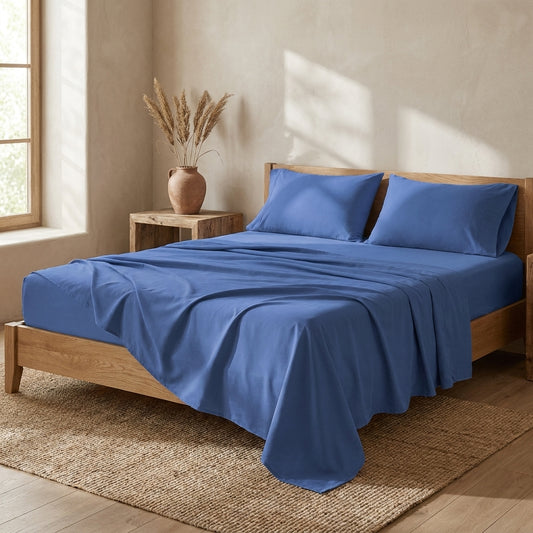 Microfiber Bed Sheet Set in Light Ocean Blue