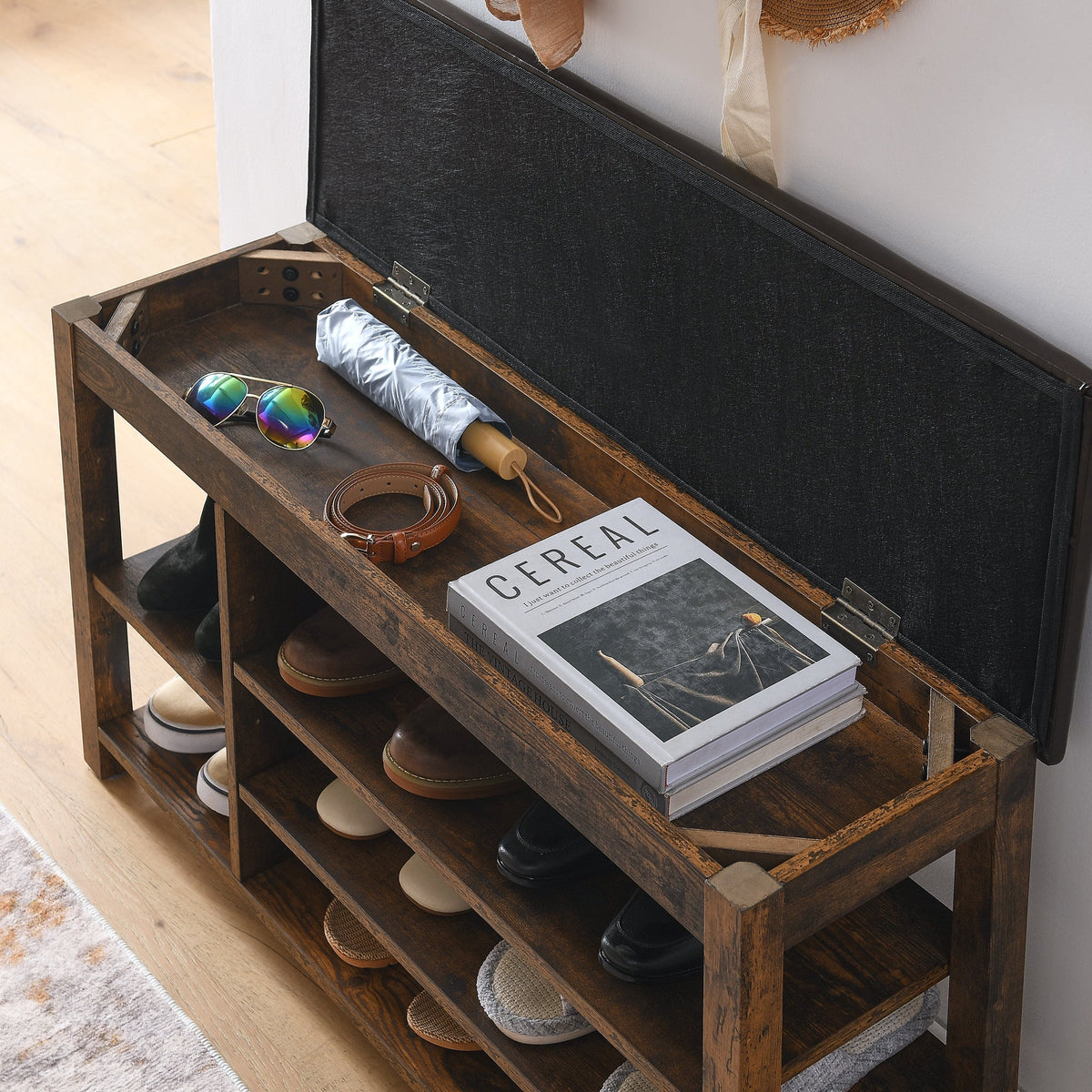 Height-Adjustable Shoe-Changing Bench