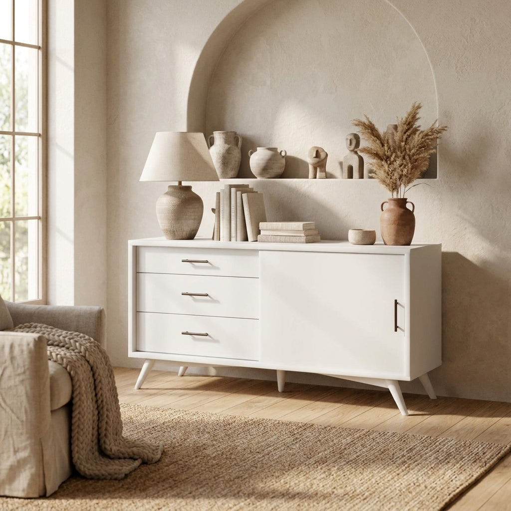 Flynn Small TV Console, White