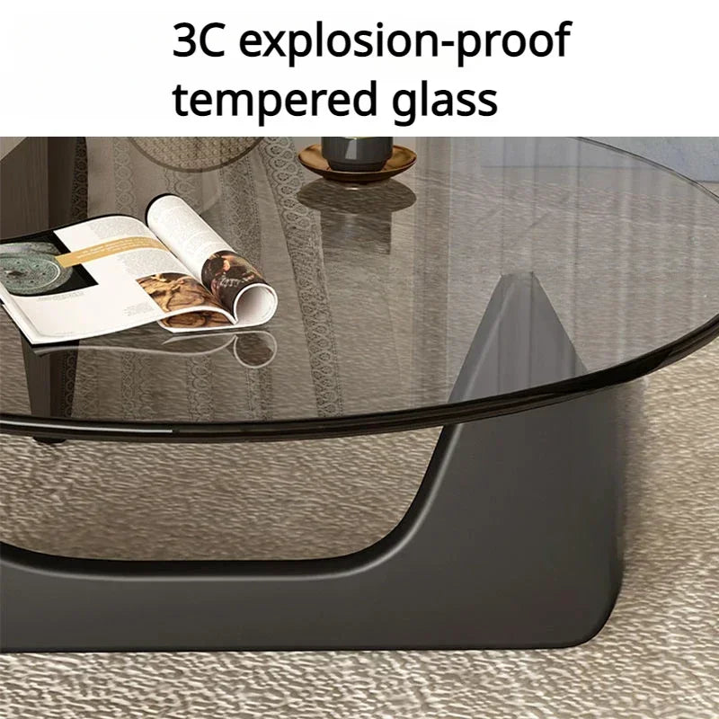 Nordic Minimalist Tempered Glass Coffee Table