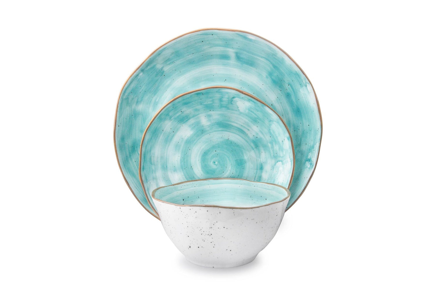 Fine Bone China Shaded Turquoise Dinnerware Set, 20-Piece