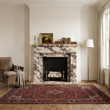 Calacatta Viola Marble Fluted Fireplace Mantel Polished (L)70" (H)52" (D)7"