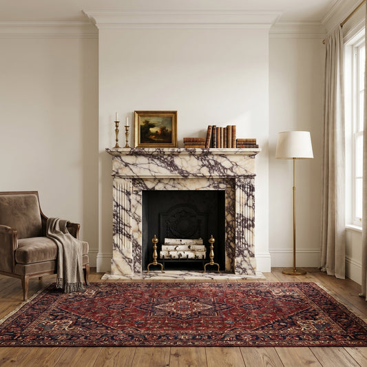 Calacatta Viola Marble Fluted Fireplace Mantel Polished (L)70" (H)52" (D)7"