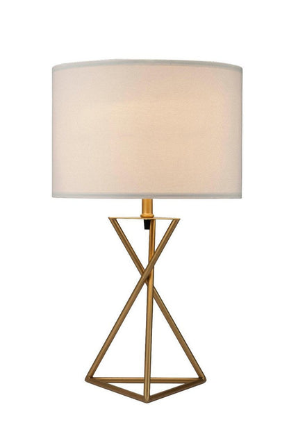 26.25" Tall Ester Mid-Century Metal Table Lamp with Hourglass Design - Gold