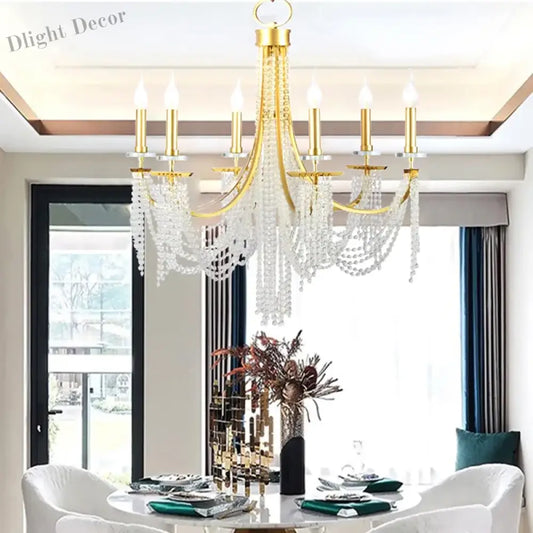 Candle Ceiling Chandeliers - LED Lustres for Classical Home Decoration Pendant Lighting in Living and Dining Rooms