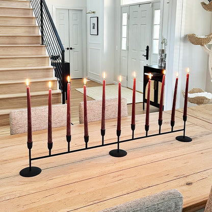Matte Black 11-Taper Candle Holder