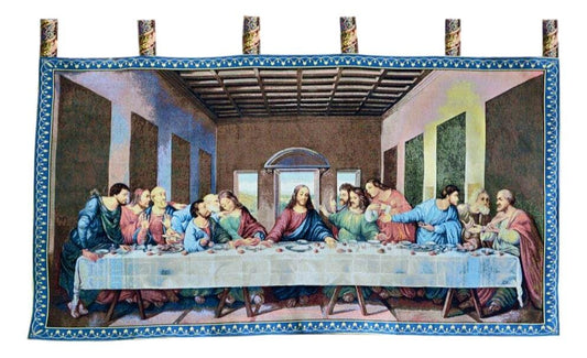 Tache The Last Supper Tapestry Depiction Religious Easter Woven Wall Hanging Art 55 x 27 (9148)