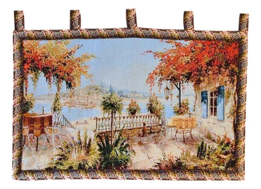 Cotton-Polyester Blend Ocean View Wall Hanging for Coastal Interiors