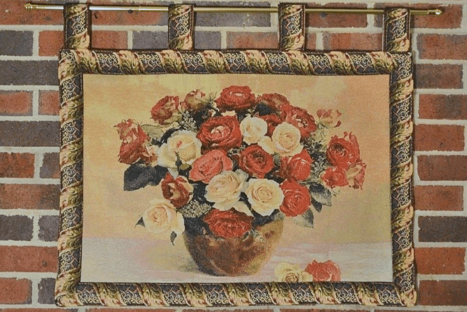 Tache Tapestry Red Rose Bouquet Valentine's Proposal Wall Hanging Art 27 x 20 (12442E)