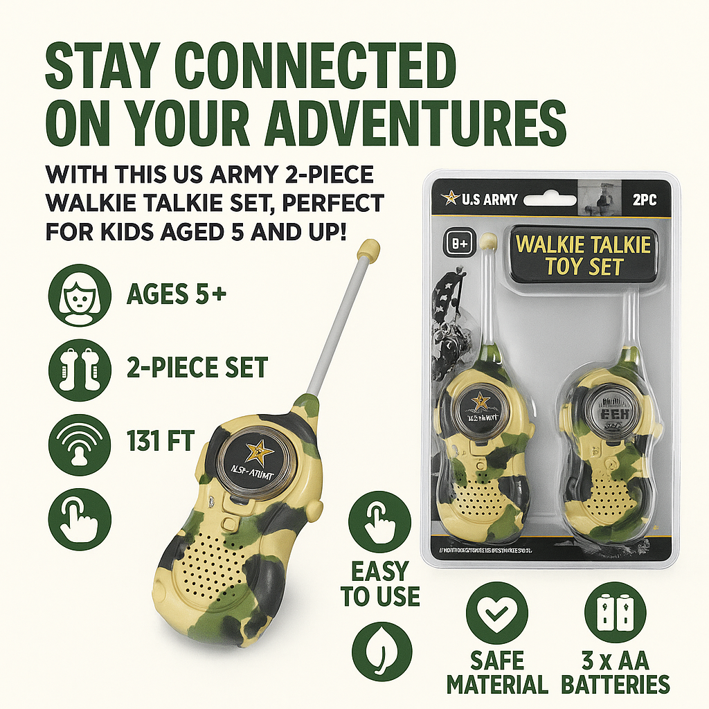 US Army 2 Pc Walkie Talkie Set