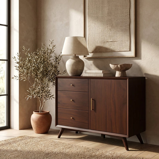 Walnut Flynn Accent Cabinet for Versatile Storage