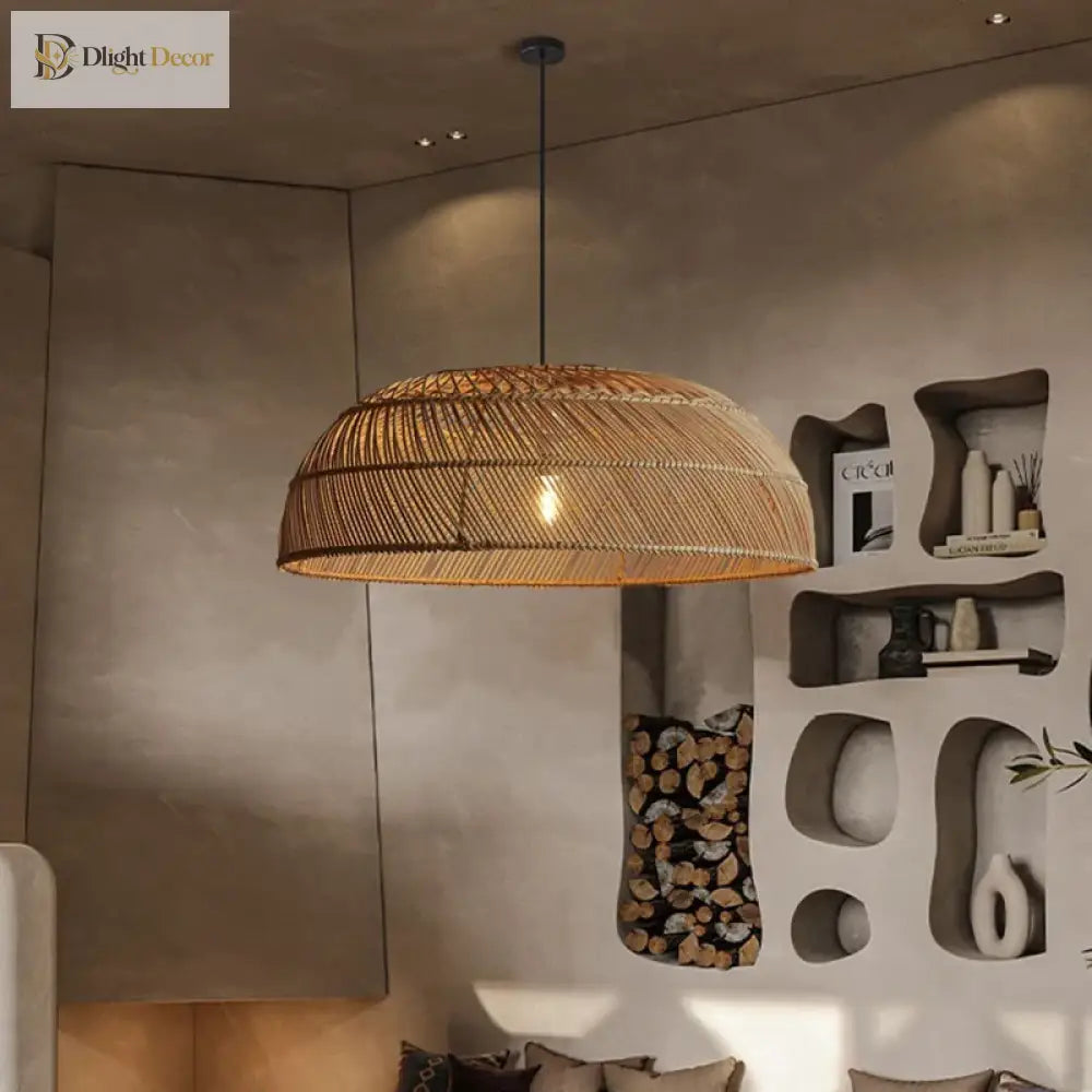 Chinoiserie Rattan Pendant Light | Dining Room Lighting