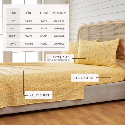 Watercolor Floral Sheet Set - Delia Collection