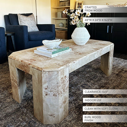 Burl Wood Coffee Table