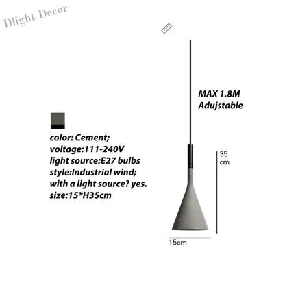 Concrete Pendant Lights - Nordic Modern LED Illumination for Restaurants, Bars, and More