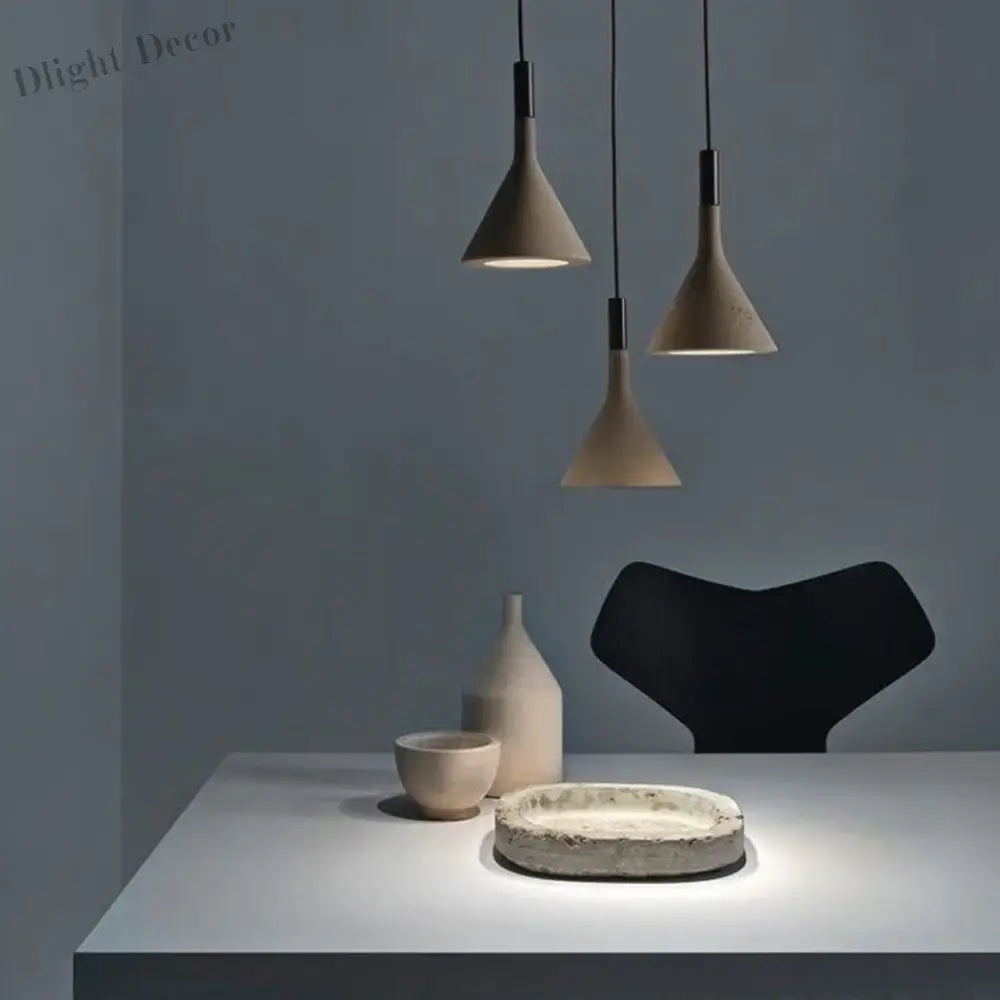 Concrete Pendant Lights - Nordic Modern LED Illumination for Restaurants, Bars, and More