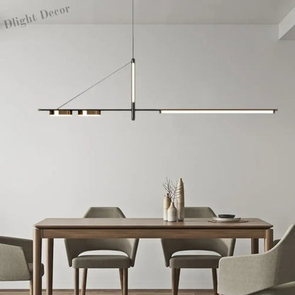 Contemporary LED Pendant Lights - Elegant Black Chandelier for Living, Dining, and Kitchen Tables
