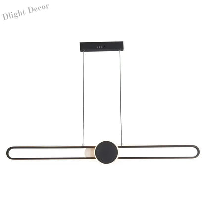 Contemporary LED Strip Pendant Lights - Minimalistic Lighting for Dining Tables, Living Rooms, Kitchens, and Bedrooms with Remote Dimming