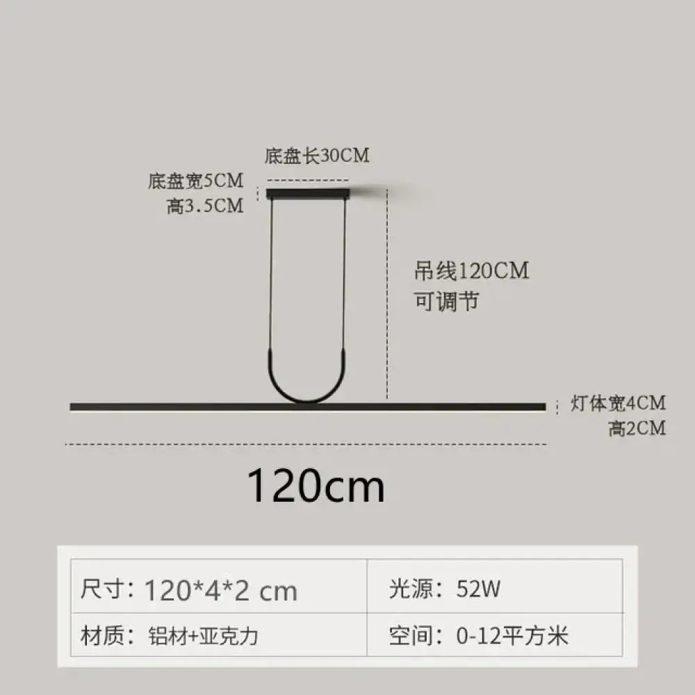 Contemporary LED Strip Pendant Lights - Stylish Black Chandelier for Living, Dining Room, and Kitchen Decor